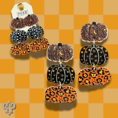 Fall pumpking earring