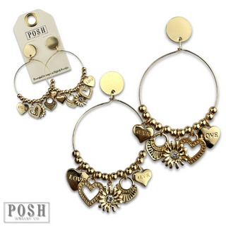 Heart charm earring