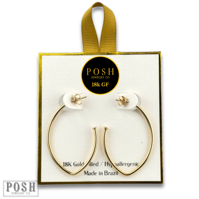 V shape hoop earring, 18k gold filled