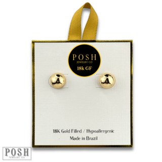 Button earrings, 18k gold filled
