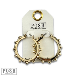 Rhinestone and beaded hoop earring