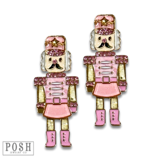 Pink nutcracker earring