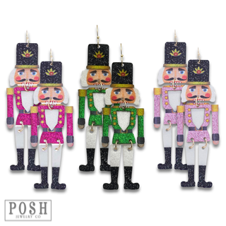 Glitter nutcracker earring