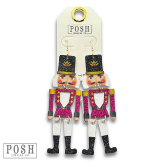 Glitter nutcracker earring