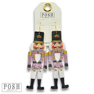 Glitter nutcracker earring