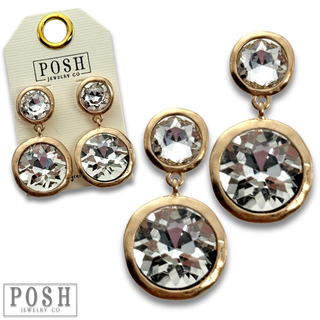 Rhinestone post and dangle earring