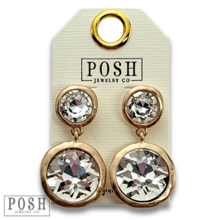 Rhinestone post and dangle earring