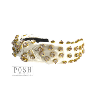 Rhinestone top knot headband