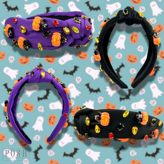 Jack-O-Lantern Halloween charm headband