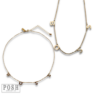 BOSS letter necklace, last call