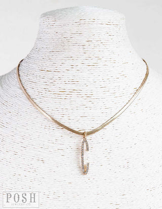 Rhinestone initial necklace