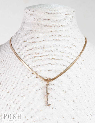 Rhinestone initial necklace