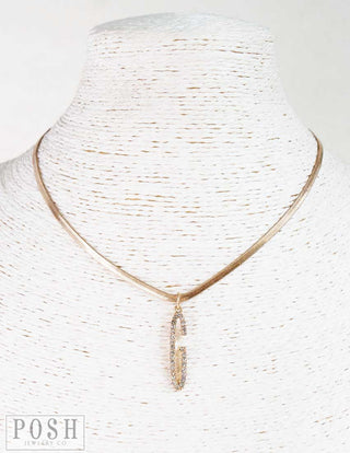 Rhinestone initial necklace