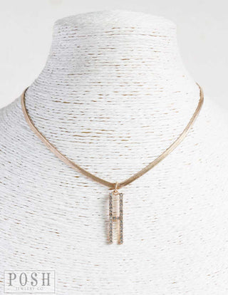 Rhinestone initial necklace