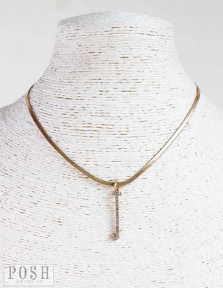 Rhinestone initial necklace