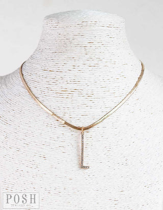 Rhinestone initial necklace