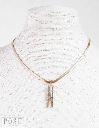Rhinestone initial necklace