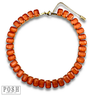 Rectangle rhinestone necklace