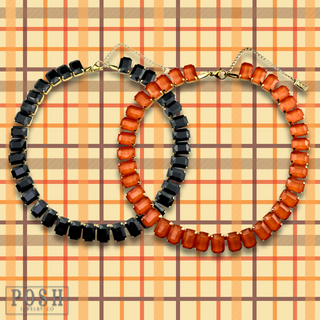 Rectangle rhinestone necklace