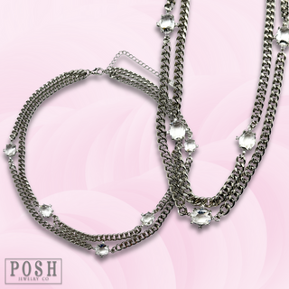 Double strand curb chain necklace