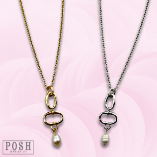 Chain necklace with pearl drop