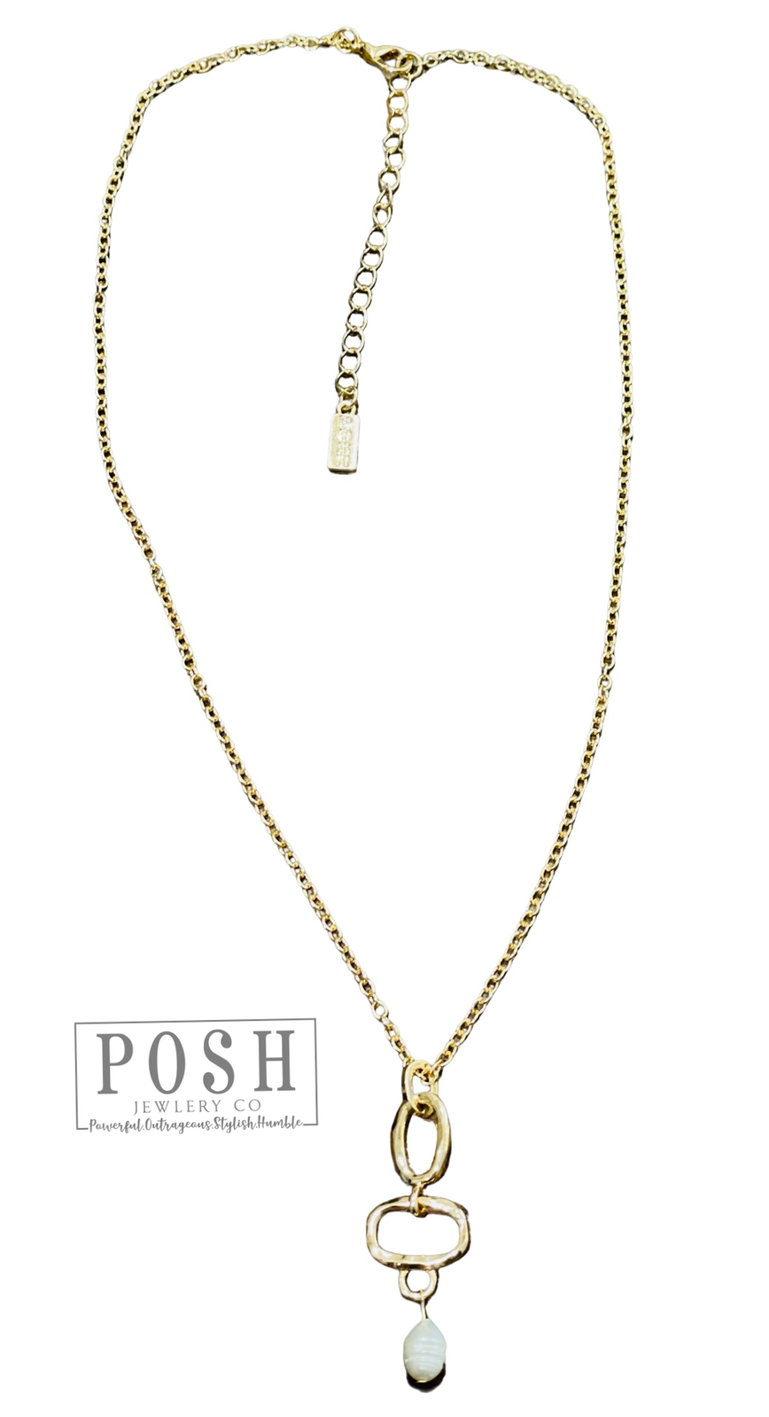 Chain necklace with pearl drop