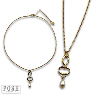 Chain necklace with pearl drop