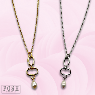 Chain necklace with pearl drop