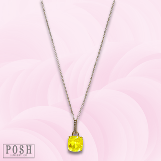 Large rhinestone solitaire necklace