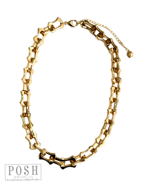 Large link chunky gold chain necklace