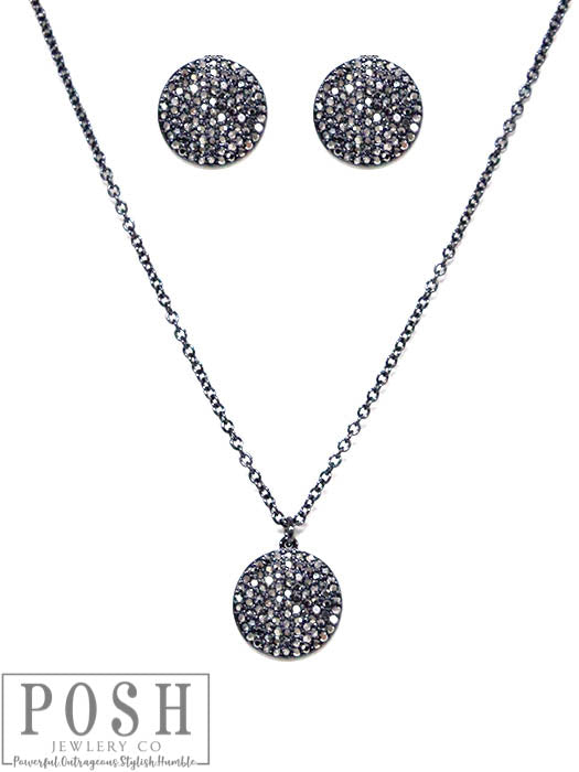 Pave rhinestone necklace and earring set, last call