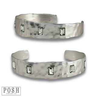 Rhinestone stud bangle bracelet