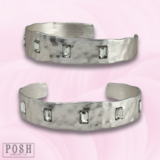 Rhinestone stud bangle bracelet