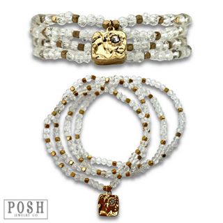 Crystal bracelet with nugget charm, last call