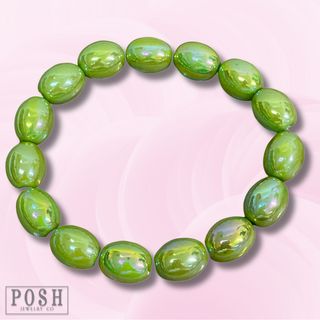 Iridescent oval bead bracelet, last call