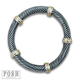 Cable wire stretch bangle bracelet, last call