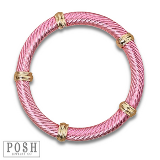 Cable wire stretch bangle bracelet