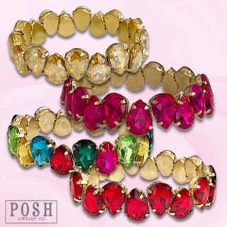 Rhinestone teardrop bracelet