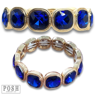 Square rhinestone single strand bracelet