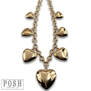 Puffed heart charm necklace