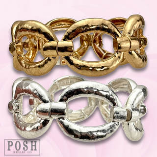 Big link stretch metal bracelet