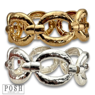 Big link stretch metal bracelet