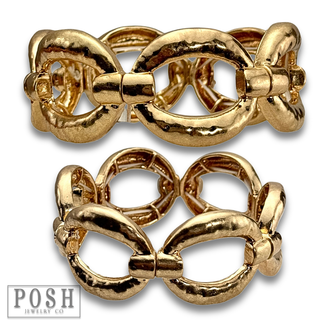 Big link stretch metal bracelet
