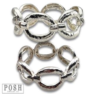 Big link stretch metal bracelet