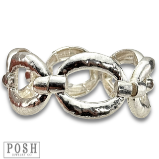 Big link stretch metal bracelet