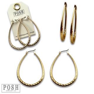 Harp shape hoop earring, last call