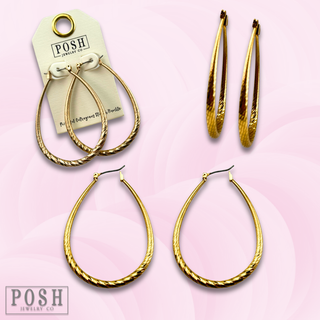 Harp shape hoop earring, last call