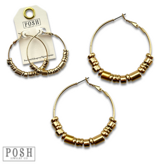 Hoop earring with moveable beads, last call
