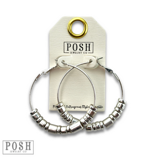 Hoop earring with moveable beads, last call