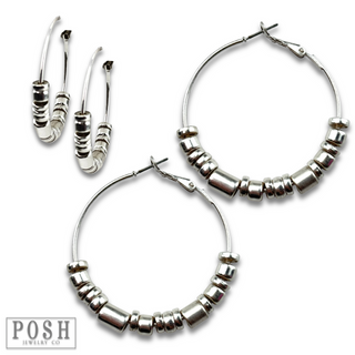 Hoop earring with moveable beads, last call